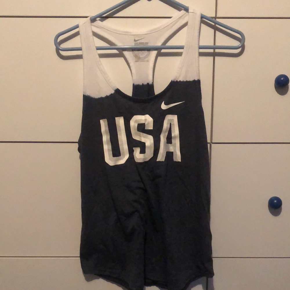 Nike USA razor back tank top.